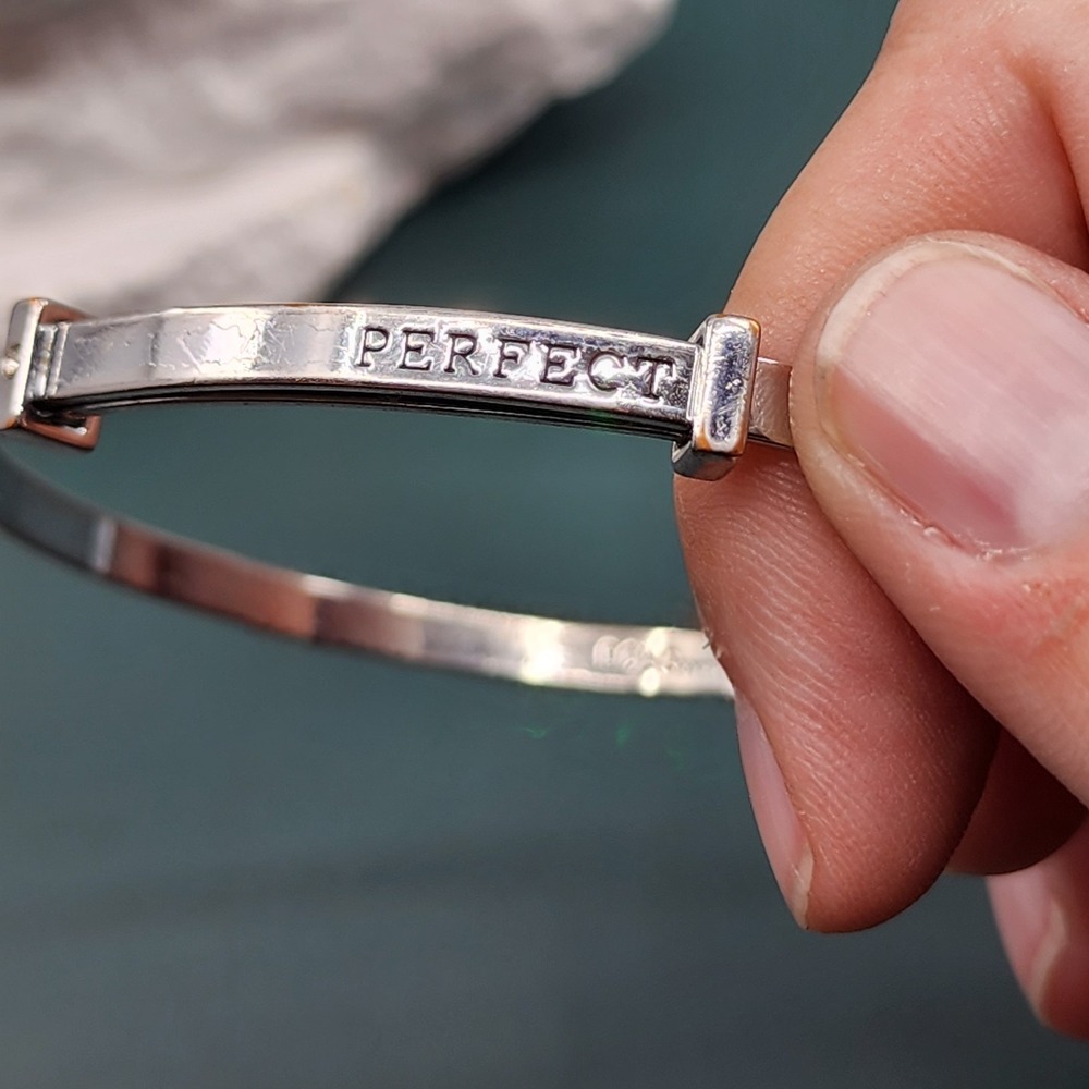 BCBG Generation PERFECT Silver Tone Double Band Bangle Bracelet Inspirational